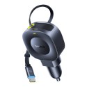 Ładowarka samochodowa Baseus PrimeTrip VR2 30W + 30W ze zwijanym kablem USB-C - czarna