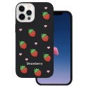 Nakładka Strawberry do iPhone 12 / 12 Pro 6,1" czarna