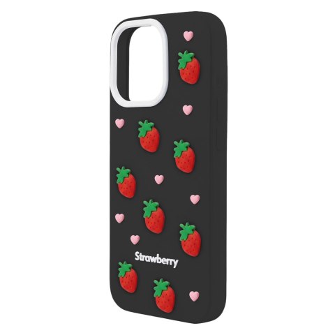 Nakładka Strawberry do iPhone 12 / 12 Pro 6,1" czarna
