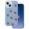Nakładka Strawberry do iPhone 13 / 14 / 15 6,1" niebieska