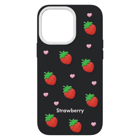 Nakładka Strawberry do iPhone 16 6,1" czarna