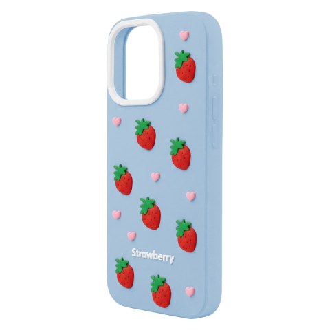 Nakładka Strawberry do iPhone 16 Pro 6,3" niebieska