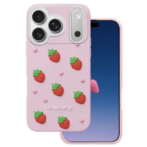 Nakładka Strawberry do iPhone 17 Pro 6,3" / 18 Pro 6,3" różowa