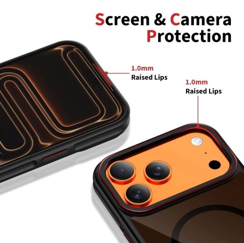 Etui Tech-Protect MagHybrid MagSafe na iPhone 17 Pro - czarno-czerwone
