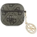 GUESS futerał do APPLE AirPods 4 GUA4P4E4CDW (PU 4G W/ Strass Charm) brązowy