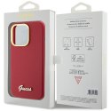 GUESS futerał do IPHONE 15 Pro GUHCP15LSMBSLM (Silicone Script Metal Logo & Frame) magenta