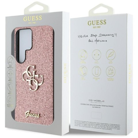 GUESS futerał do SAMSUNG S25 Ultra GUHCS25LHG4SGP (Fixed Glitter Big 4G) różowy