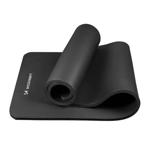 Mata do ćwiczeń Wozinsky WNSP-15C 183 x 61 x 1,5 cm gruba mata gimnastyczna do jogi i fitness - czarna