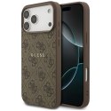 Etui Guess 4G Ring Classic Logo MagSafe do iPhone 17 Pro Max brązowy