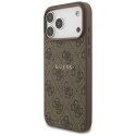 Etui Guess 4G Ring Classic Logo MagSafe do iPhone 17 Pro Max brązowy