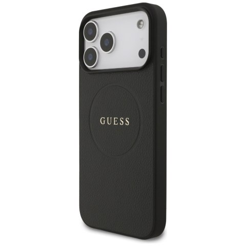 Etui Guess Grained Ring MagSafe do iPhone 17 Pro Max czarny
