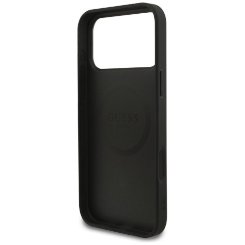 Etui Guess Grained Ring MagSafe do iPhone 17 Pro Max czarny
