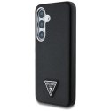 Etui Guess Grained Triangle Logo MagSafe do Samsung Galaxy S25 czarny