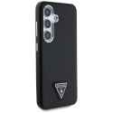 Etui Guess Grained Triangle Logo MagSafe do Samsung Galaxy S25 czarny