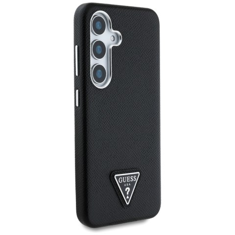 Etui Guess Grained Triangle Logo MagSafe do Samsung Galaxy S25 czarny