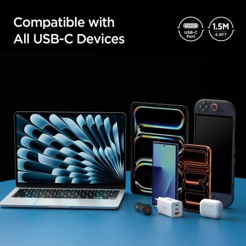Kabel Spigen Essential EB24015CC USB-C / USB-C 240W 150cm - czarny