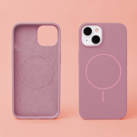 Nakładka Silicone Thin Mag do iPhone 14 6,1" różany