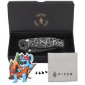 Nóż składany Kizer Glaux Black Vortex Micarta, Gray PVD / Stonewashed 14C28N (V3801A2)