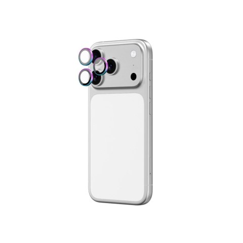 Szkło na aparat AMAZINGTHING Lens Glass na iPhone 17 Pro / Pro Max z tęczową ramką aluminiową