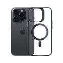 Etui 3mk Satin Armor MagCase z MagSafe na iPhone 14 Pro Max - przezroczyste z czarną ramką