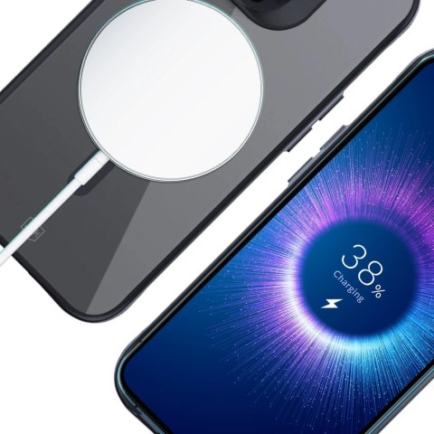 Etui 3mk Satin Armor MagCase z MagSafe na iPhone 14 Pro Max - przezroczyste z czarną ramką