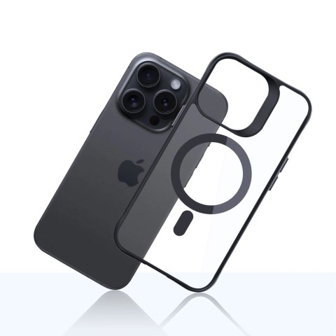 Etui 3mk Satin Armor MagCase z MagSafe na iPhone 14 Pro Max - przezroczyste z czarną ramką