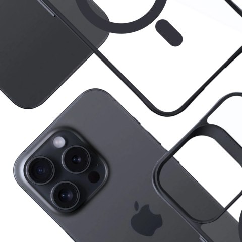 Etui 3mk Satin Armor MagCase z MagSafe na iPhone 14 Pro Max - przezroczyste z czarną ramką