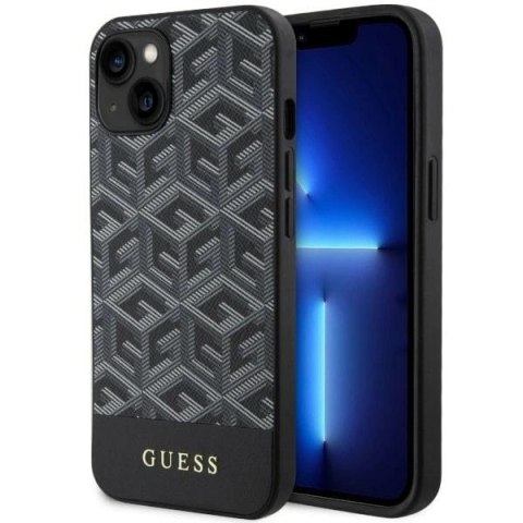Etui Guess GCube Stripes MagSafe na iPhone 14 - czarne