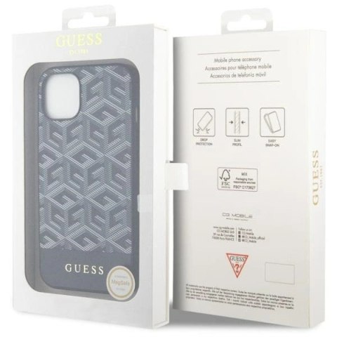 Etui Guess GCube Stripes MagSafe na iPhone 14 - czarne