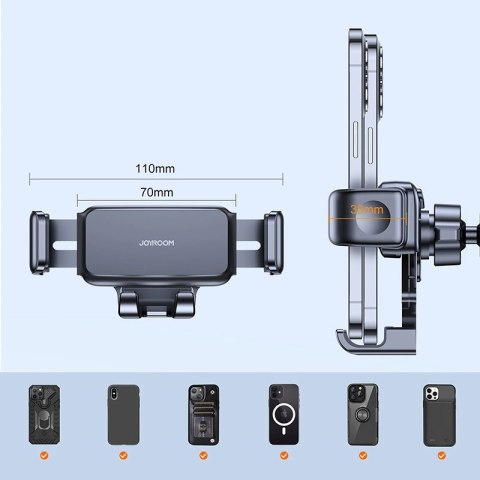 Joyroom mechaniczny uchwyt samochodowy na kratkę nawiewu czarny (JR-ZS283)