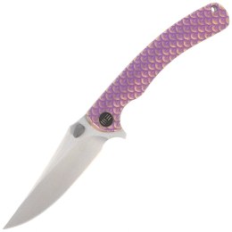 Nóż składany WeKnife Dracarys LE No 091/199 Purple / Golden Titanium, Hand Rubbed Satin M390 (WE25061B-2)
