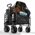 Wózek Wozinsky WZP-100 plażowy, turystyczny, ogrodowy, wytrzymały, szerokie koła, z siatką bezpieczeństwa do 100 kg - czarny