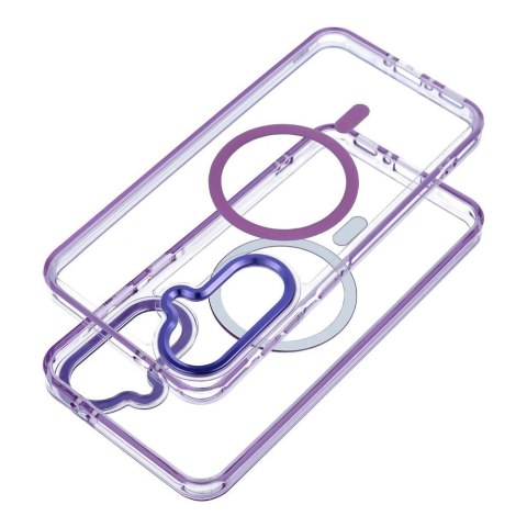Etui na Samsung A27 Frame Clear Hybrid Mag Cover zgodny z MagSafe fioletowe