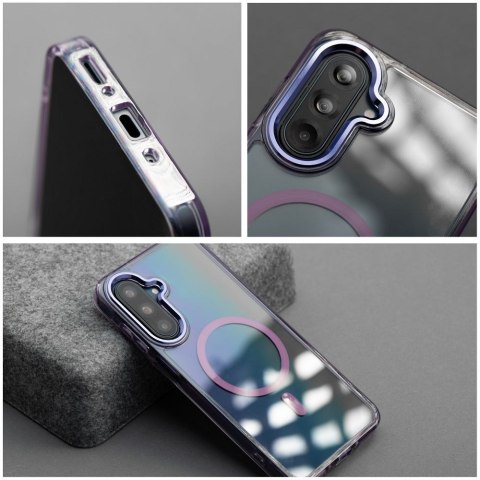 Etui na Samsung A27 Frame Clear Hybrid Mag Cover zgodny z MagSafe fioletowe