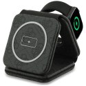 Ładowarka indukcyjna 3w1 zgodna z MagSafe 15W GUESS GUE005439 czarna