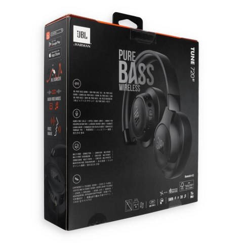 Słuchawki bezprzewodowe nauszne JBL Tune 720BT czarne