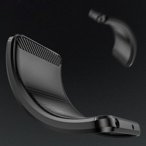 Etui Carbon Case elastyczne silikonowe na Xiaomi Redmi Note 14 Pro 4G - czarne