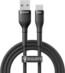 Kabel USB A do Typ C VEGER PD 11V 6A 66W AC04 1,2 m czarny