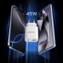 Ładowarka sieciowa do telefonu VEGER USB A + Typ C PD Super Charge PPS 45W + kabel Typ C do C 100W TR101 biała