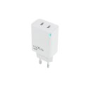 Maxlife ładowarka sieciowa GaN PD QC MXTC-09-45CC 2x USB-C 45W biała