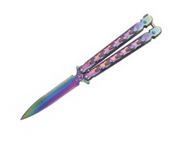 Albainox 02217 Rainbow Skulls Nóż Motylkowy Balisong Stalowy
