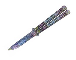Albainox 02219 Colorful 3D Damascus Nóż Motylkowy Balisong Stalowy