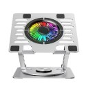 Podstawka Wozinsky WDCX-X16-AS CoolBase RGB chłodząca z obrotem 360° pod laptopa i tablet - srebrna