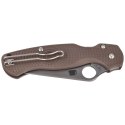 Nóż składany Spyderco Para Military 2 Sprint Run Lightweight Brown FRN, Stonewashed CPM 15V by Sal, Eric Glesser (C81PBN15V2)