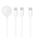 Kabel 3w1 Typ C do Lightning / Typ C / Apple Watch 3W 2A C3169 1,2 m biały