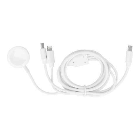 Kabel 3w1 Typ C do Lightning / Typ C / Apple Watch 3W 2A C3169 1,2 m biały
