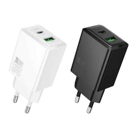 Ładowarka sieciowa do telefonu Hoco USB A + USB C QC3.0 PD AFC 3A 30W N71 czarna