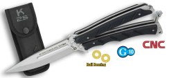 Nóż K25 02263 Balisong CNC Blade Ball Bearing Stal klingi 7Cr17Mov