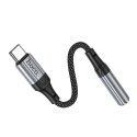 Adapter AUX USB C do Jack 3,5 mm Hoco 0,12 m LS36 czarny