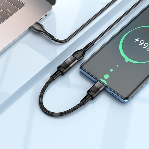 Adapter OTG USB C do Lightning Hoco 3A 0,1 m U107 czarny